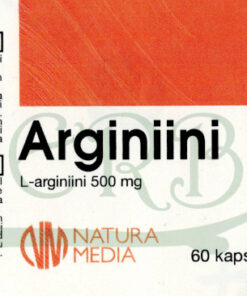Arginiini 500 mg 60 kaps etiketti Finherb