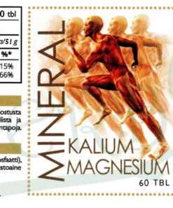 Kalium-magnesium Mineral tabletit 60 etiketti Finherb